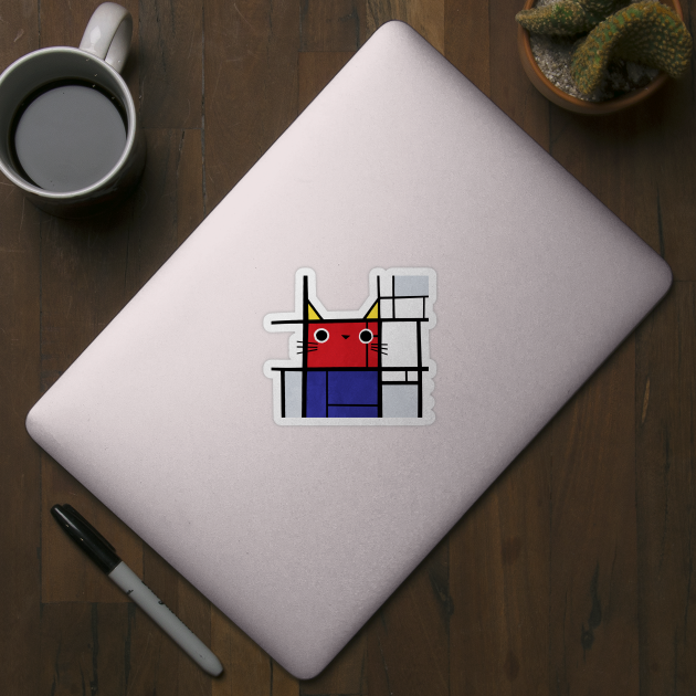 Mondrian cat by Planet Cat Studio